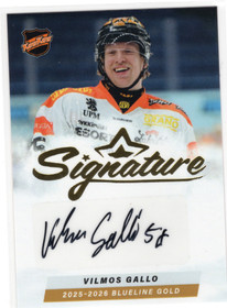 2025-26 Blueline Finland Signature Gold #KOOKOOAUVG Vilmos Gallo AU, SN40