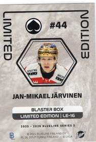  2025-26 Blueline Finland Limited Edition Red #LE16 Jan-Mikael Järvinen