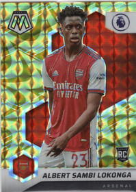 2021-22 Panini Mosaic Premier League Mosaic Reactive Gold #61 Albert Sambi Lokonga