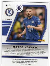 2021-22 Panini Mosaic Premier League Will to Win Mosaic #1 Mateo Kovacic