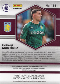 2021-22 Panini Mosaic Premier League Mosaic #125 Emiliano Martinez