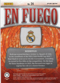 2025 Panini Prizm FIFA Club World Cup En Fuego Silver Prizms #24 Rodrygo