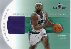 2002-03 Upper Deck MVP MVP Materials Warm Up #BDW Baron Davis MEM