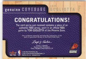 2002-03 Fleer Genuine Coverage #NNO Tom Gugliotta MEM