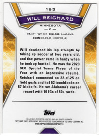 2024 Topps Resurgence Blue Surge #163 Will Reichard SN99