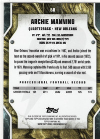 2024 Topps Resurgence White Surge #68 Archie Manning SN125