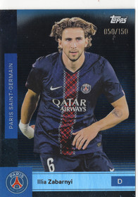 2025-26 Topps Paris Saint-Germain Team Set Blue Icy Foil #6 Ilya Zabarnyi FT, SN150