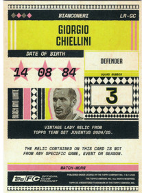 2024-25 Topps Juventus Team Set Vintage Lady Relics #LRGC Giorgio Chiellini MEM