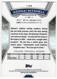 2024 Topps Resurgence Blue & Orange Spark #139 Adonai Mitchell
