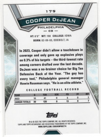 2024 Topps Resurgence Blue & Orange Spark #179 Cooper DeJean
