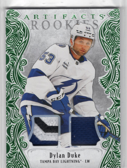 2025-26 Upper Deck Artifacts Material Emerald #189 Dylan Duke ROO, MEM ...