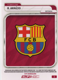 2025-26 Topps FC Barcelona Collector Tin Teal #3 Ronald Araujo SN199