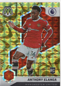 2021-22 Panini Mosaic Premier League Mosaic Reactive Gold #145 Anthony Elanga