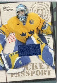 2006-07 In The Game Used International Ice Hockey Passport Gold #HP11 Henrik Lundqvist MEM, PR10
