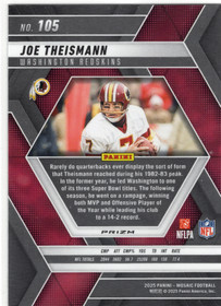 2025 Panini Mosaic Silver #105 Joe Theismann