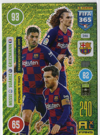 2021 Panini Adrenalyn XL FIFA 365 #246 Lionel Messi / Luis Suarez / Antoine Griezmann PT