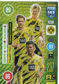 2021 Panini Adrenalyn XL FIFA 365 #261 Jadon Sancho / Marco Reus / Erling Haaland PT