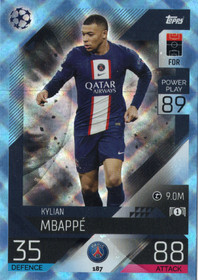 2022-23 Topps Match Attax UEFA Club Competitions Crystal #187 Kylian Mbappe