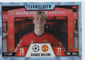 2023-24 Topps Match Attax UEFA Club Competitions Extra Blue Crystal #120 Rasmus Hojlund TV