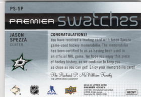 2016-17 Upper Deck Premier Premier Swatches #PSSP Jason Spezza MEM, SN99