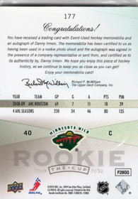 2009-10 Upper Deck The Cup #177 Danny Irmen ROO, AU, MEM, RC, SN249