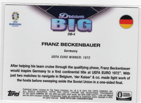 2024 Topps Chrome UEFA EURO Dream Big Yellow Refractor #DB4 Franz Beckenbauer SN125