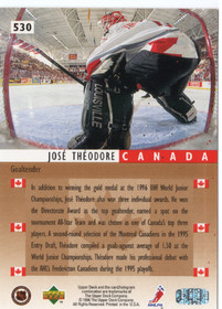 1995-96 Upper Deck Electric Ice #530 Jose Theodore WJC