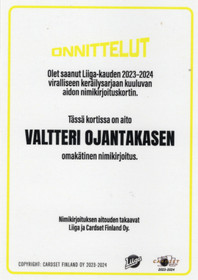 2023-24 Cardset Signature #NNO Valtteri Ojantakanen AU, SN100