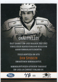 2012-13 Cardset Signature #NNO Dan Spang AU, SN125