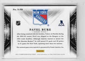 2013-14 Panini Crown Royale Silhouette Materials #SPB Pavel Bure MEM