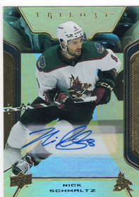 2023-24 Upper Deck Trilogy Autographs Gold #10 Nick Schmaltz AU