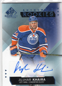 2015-16 Upper Deck Portfolio 2015-16 SP Game Used Update: Rookie Autographs #222 Jujhar Khaira AU