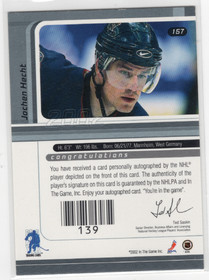 2001-02 Be a Player Signature Series Autographs #157 Jochen Hecht AU