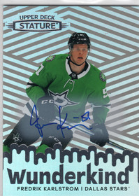 2022-23 Upper Deck Stature Wunderkind Auto #W33 Fredrik Karlstrom AU