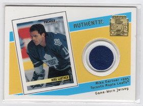 2001-02 Topps O-Pee-Chee Archives Game Used Relics #JMGa Mike Gartner MEM