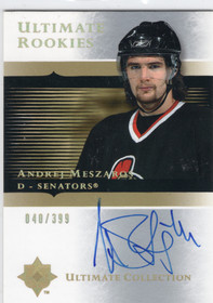 2005-06 Upper Deck Ultimate Collection #127 Andrej Meszaros SN399, AU, RC