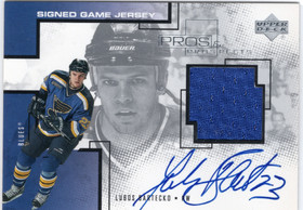2000-01 Upper Deck Pros & Prospects Signed Game Jerseys #SLB Lubos Bartecko AU, MEM