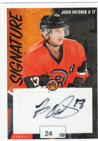 2022-23 Cardset Signature #NNO Juuso Hietanen AU, SN100