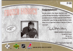 2005-06 Upper Deck Ice Frozen Fabrics #FFDH Dany Heatley