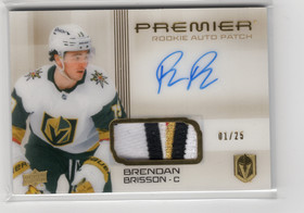 2024-25 Upper Deck Premier Acetate Auto Patch Horizontal Gold #HRBB Brendan Brisson /25