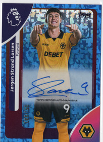 2025-26 Topps Premier League Autographs Blue Sparkle #ACJSL Jorgen Strand Larsen /150