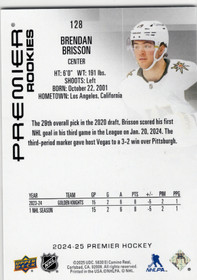 2024-25 Upper Deck Premier #128 Brendan Brisson RC, /399
