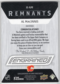 2024-25 Upper Deck Engrained Icons Remnants #RAM Al MacInnis /65
