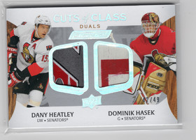 2024-25 Upper Deck Engrained Icons Cuts of Class Duals #CC2DH Dominik Hasek / Dany Heatley /49