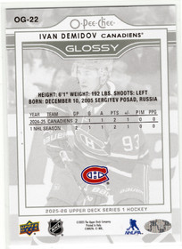 2025-26 Upper Deck O-Pee-Chee Glossy #OG22 Ivan Demidov