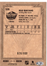 2025-26 O-Pee-Chee Retro Black Border #539 Brad Marchand /100
