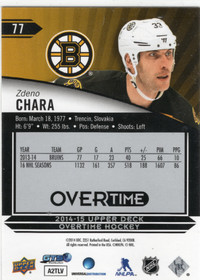 2014-15 Upper Deck Overtime Green #77 Zdeno Chara /99