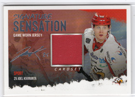 2019-20 Cardset Signature Sensation Game Worn Jersey #NNO Joel Kiviranta /50