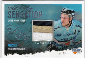 2019-20 Cardset Signature Sensation Game Worn Jersey #NNO Juhani Tyrväinen /50