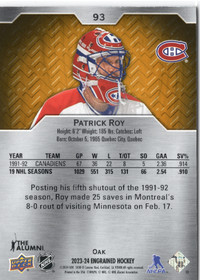 2023-24 Upper Deck Engrained #93 Patrick Roy /299